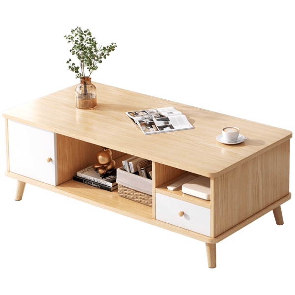 MESA DE CENTRO OASIS BLANCO Y MARRON -MFTOP - Imagen 7